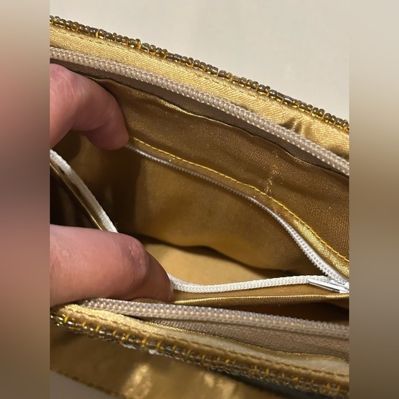 Unique Handcrafted Golden Beaded Purse - Picture 9 of 13